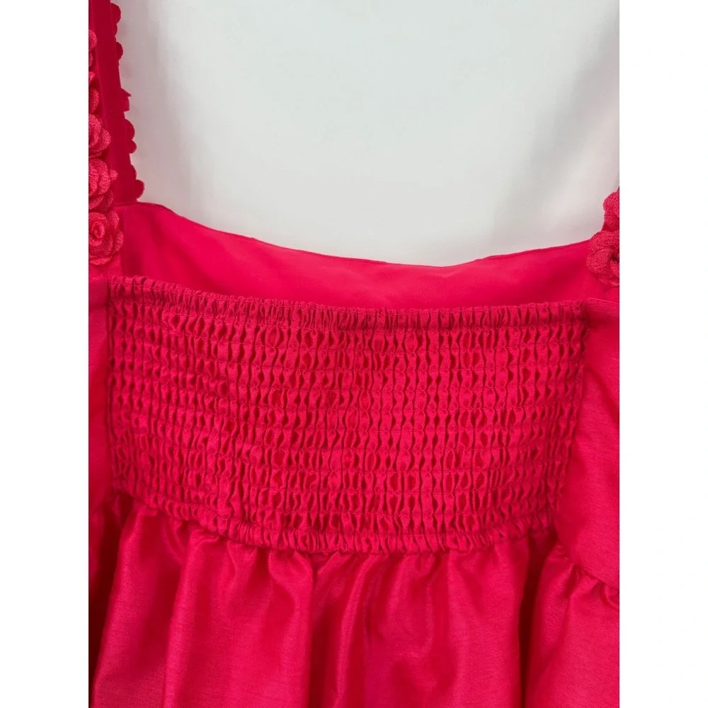 Anthropologie Hutch Rosette‎ Strap Mini Dress XL Pink Floral Cottagecore